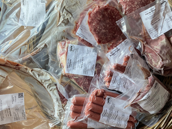 Angus-Fleisch vakuumiert und eingefroren